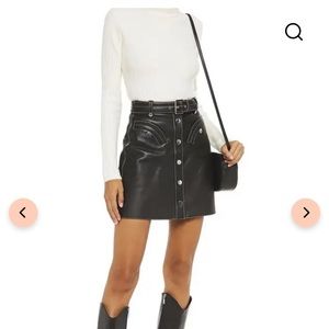 NEW NWT MAJE Janaille Leather Mini Skirt Black 34